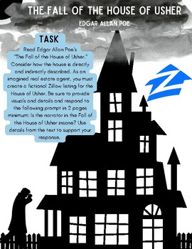 Preview of The Fall of the House of Usher - Essay Prompt, Interactive Activity, Test, & Key