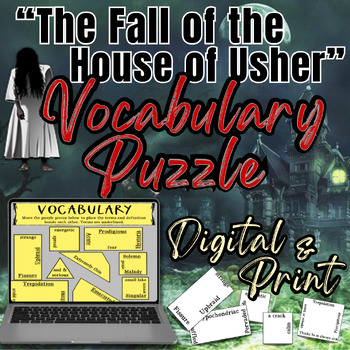 Preview of The Fall of the House of Usher Vocabulary Puzzle - Digital & Print