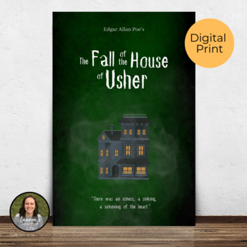 Preview of The Fall of the House of Usher Poster Edgar Allan Poe Classroom Library Decor