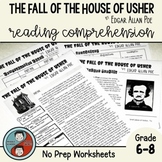 The Fall of the House of Usher - Reading Comprehension Worksheets