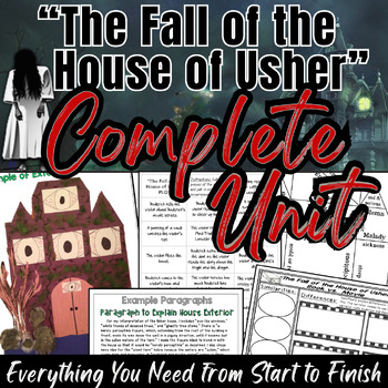 Preview of The Fall of the House of Usher Unit: Close Read, Vocab, Activities, Test, & More
