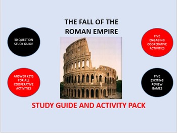 Preview of The Fall of the Roman Empire: Study Guide and Activity Pack