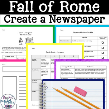 Preview of Fall of Rome Newspaper Project