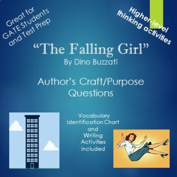 Preview of The Falling Girl by Dino Buzzati Author's Purpose Questions and Activities