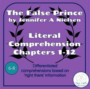 Preview of The False Prince LITERAL Reading Comprehension Chapters 1-12