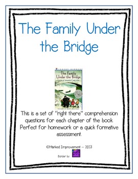 Preview of The Family Under the Bridge Comprehension Questions