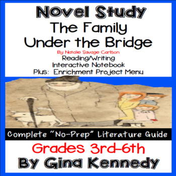 Preview of The Family Under the Bridge Novel Study & Project Menu; Plus Digital Option