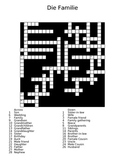 The Family (die Familie) German Crossword Puzzle with Answ