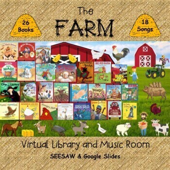 Preview of The Farm Virtual Library & Music Room - SEESAW & Google Slides