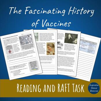 Preview of The Fascinating History of Vaccines Reading and RAFT Tasks Sub Plan