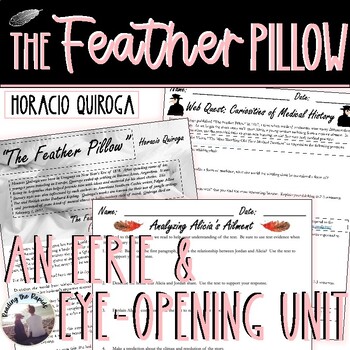 Preview of The Feather Pillow Horacio Quiroga Short Story Unit Lesson, Vocabulary, Activity