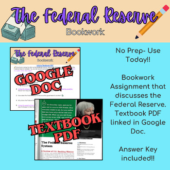 Preview of The Federal Reserve Bookwork Activity