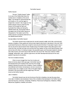 Preview of The Fertile Crescent Reading and Activity