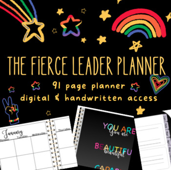 Preview of The Fierce Leader Digital Planner - Teacher Organizational Horizontal Notebook