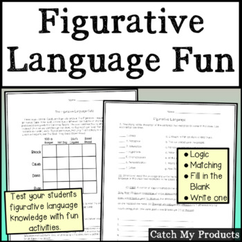 Preview of Figurative Language Worksheets and Activities