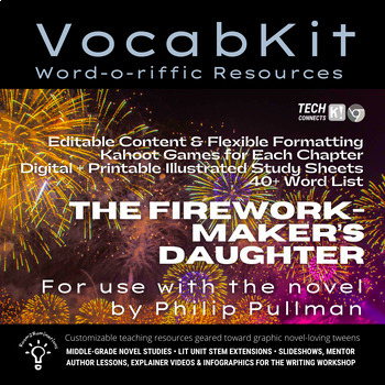 Preview of The Firework-Maker's Daughter  | Vocabulary Study Sheets, Kahoots