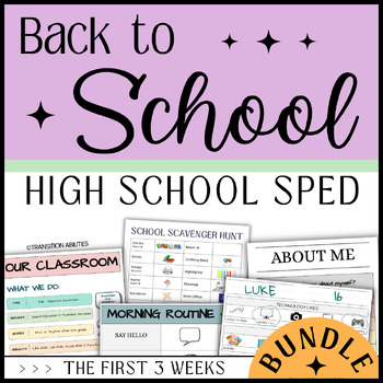 Preview of The First 3 Weeks Back to School | Secondary HS & Transition SPED Bundle