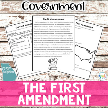 Preview of The First Amendment Reading Worksheet Packet (SS4CG2) GSE Aligned, NO PREP