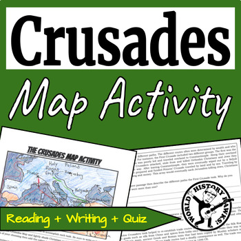 Preview of The First Crusade Map + Reading Activity - Middle Ages Medieval