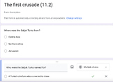 The First Crusade, multiple choice quiz (Google Form)