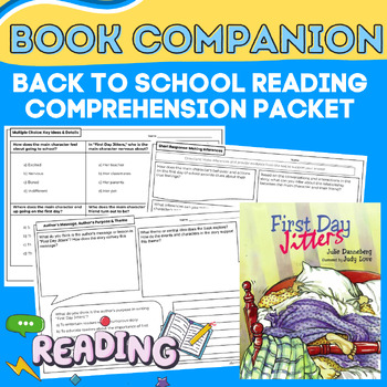 Preview of The First Day Jitters: Back to School Reading Comprehension Packet & Activities