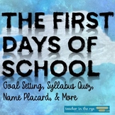 The First Days of School Activities for Middle or High Sch