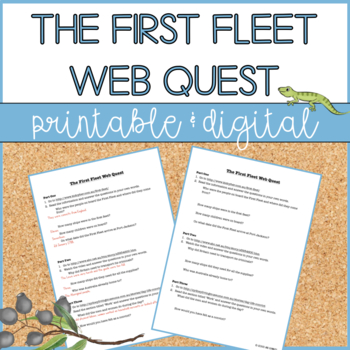 Preview of The First Fleet Web Quest Digital and Printable