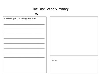 Preview of The First Grade Summary