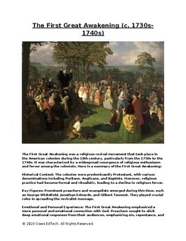 Preview of The First Great Awakening Information Guide