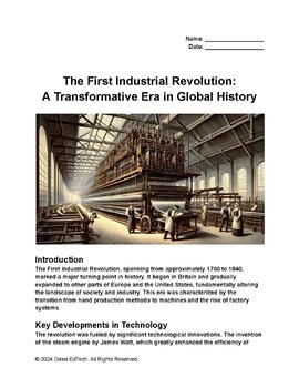 Preview of The First Industrial Revolution Worksheet