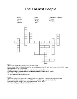 Preview of The First People Crossword
