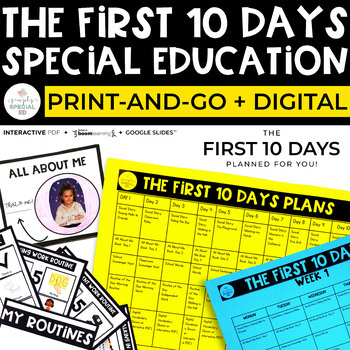 Preview of The First Ten Days | Back to School Lesson Plans | Special Education