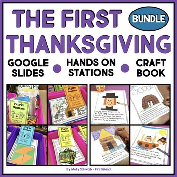 Preview of The First Thanksgiving Activities Craft Book Pilgrims Kindergarten 1st 2nd Grade