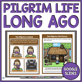 Preview of The First Thanksgiving Activities Pilgrims Google Slides Kindergarten 1st Grade