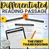 The First Thanksgiving Differentiated Reading Comprehensio
