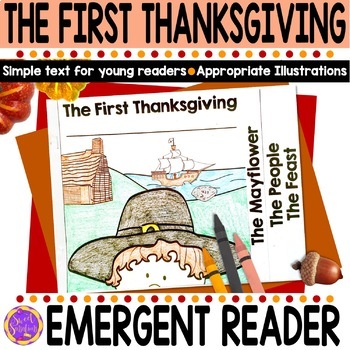 Preview of The First Thanksgiving Emergent Reader | Thanksgiving Reading Activity flip book