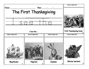 Preview of The First Thanksgiving Flip Book