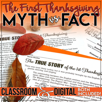 Preview of The First Thanksgiving Myth vs. Fact and the Native American Point of View