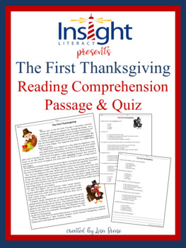 Preview of The First Thanksgiving Reading Comprehension Passage and Questions