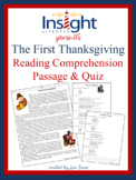 The First Thanksgiving Reading Comprehension Passage and Q