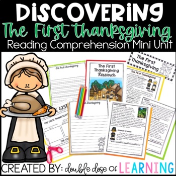 Preview of The First Thanksgiving Reading Comprehension mini unit