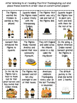 The First Thanksgiving: Sequencing Activities by Monica MeGown | TpT