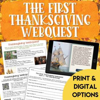 Preview of The First Thanksgiving Webquest | Thanksgiving Reading and Writing Activities