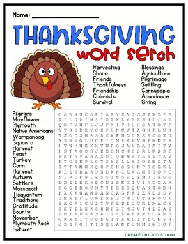 Preview of The First Thanksgiving | Word Search Puzzle