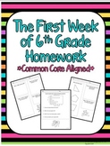 The First Week of 6th Grade Homework