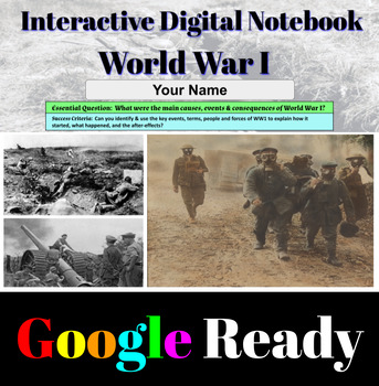 Preview of The First World War:  Interactive Digital Notebook for World War I
