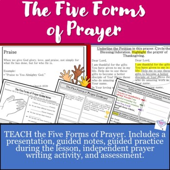 Preview of The Five Forms of Prayer Lesson