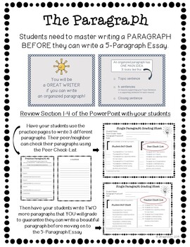 five paragraph essay instructional unit