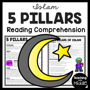 Preview of The Five Pillars of Islam Reading Comprehension Worksheet Muslim