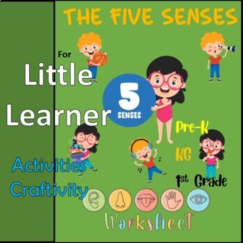Preview of The Five Senses Activity Worksheet Craft for Pre-K Kindergarten Posters Cards